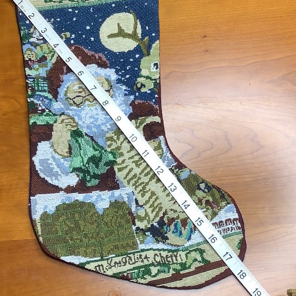 Greenbrier International Tapestry Santa’s Sleigh Christmas Stocking - Picture 7 of 8